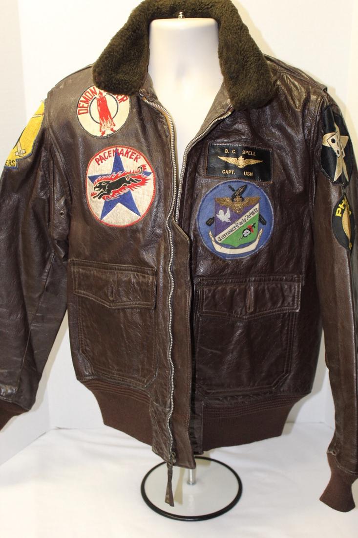 1950's-1960's USN G-1 Flight Jacket: Size 42 as shown with dogtags.