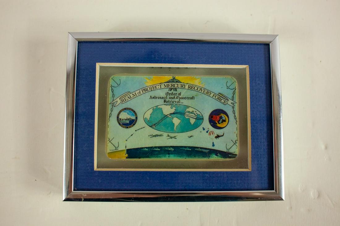 Project Mercury Crew Identity Card 1961: 1961 Dated card to a member of the Mercury Recovery Force. Commander J. Nevins on the USS Blandy. Original Framed