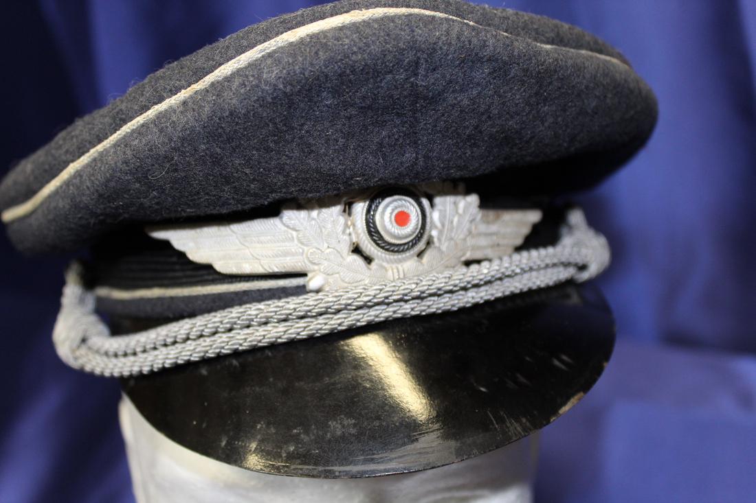WWII German Luftwaffe Original Officer's Visor Cap (1 of 5)