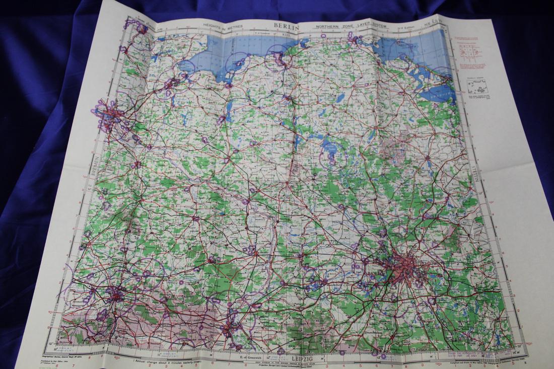 WWII AAF Mission to Berlin Map - 8th AAF (1 of 3)