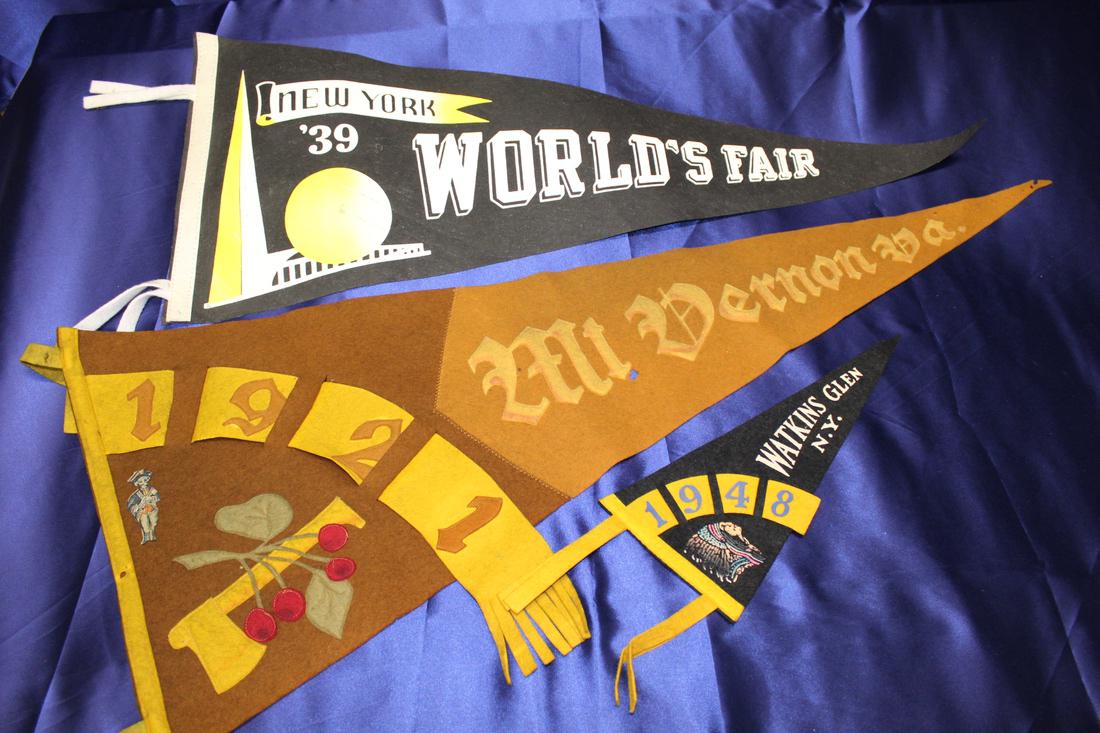 Vintage Felt Pennant Lot - 1939 World's fair 1948 (1 of 1)