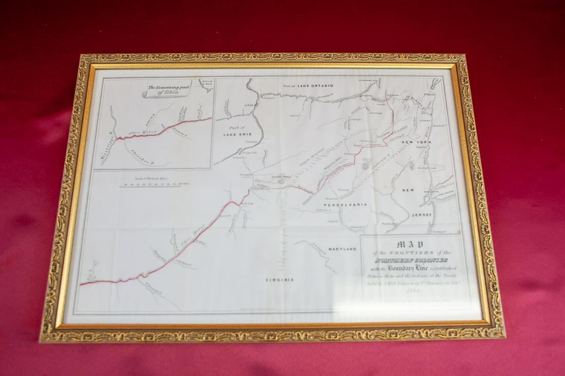 1860's Map of the Northern Colonies 1768: Item as shown. Framed 19x13.5