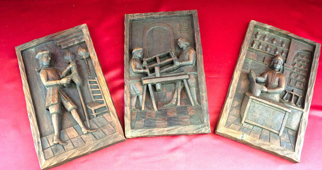 Carved Wood Wall Hangings (3) (1 of 4)