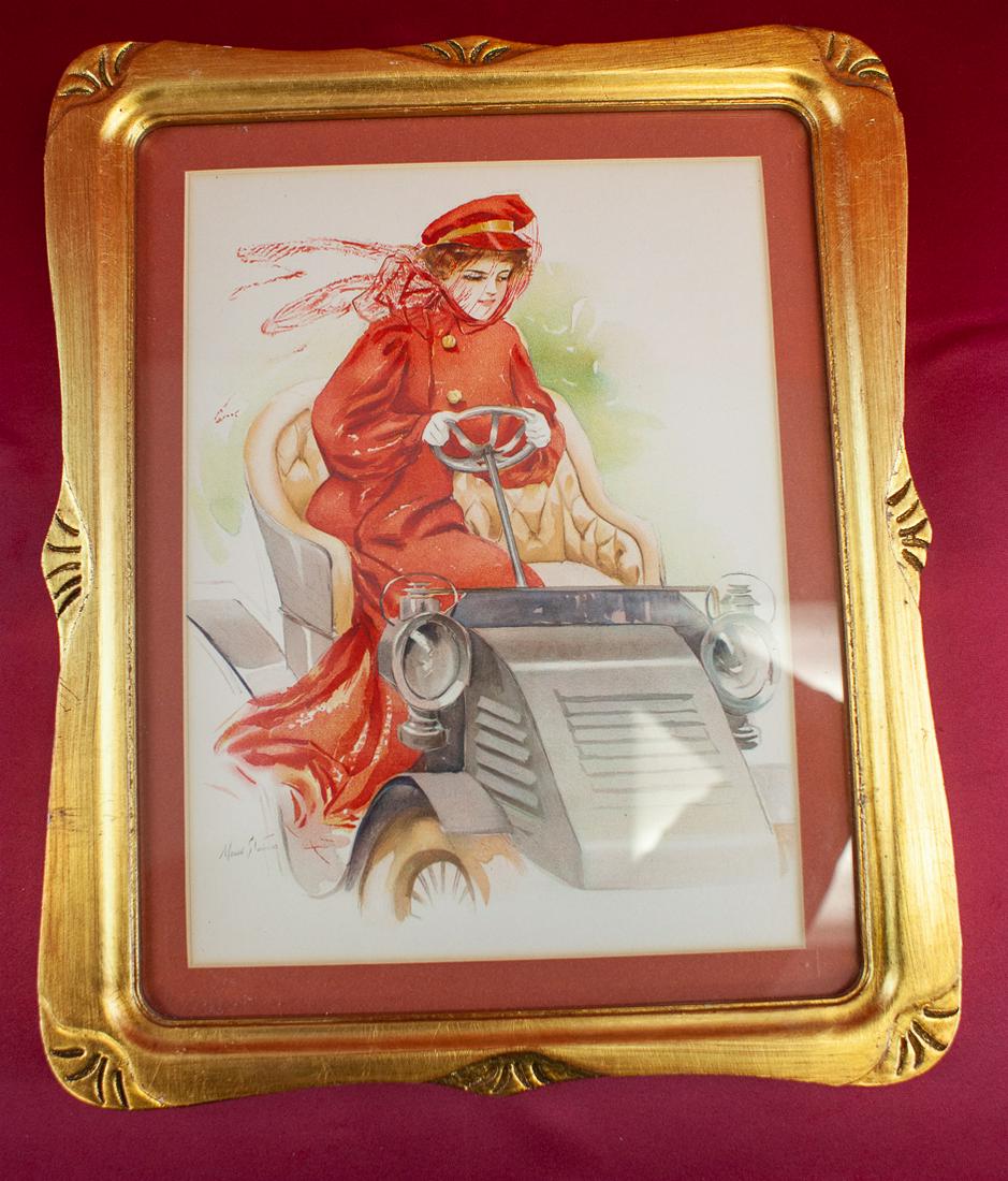 1914 Gibson Girl Illustration - Automobile (1 of 2)