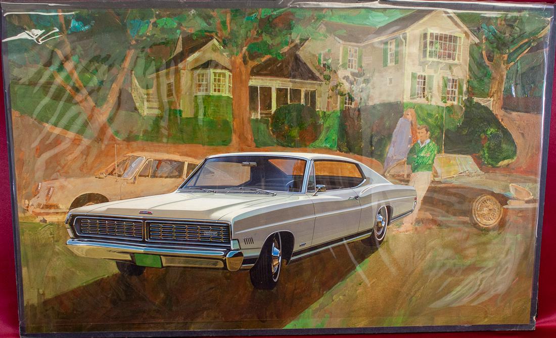1968 Ford Galaxy 500 XL Advertising Art Painting (1 of 1)