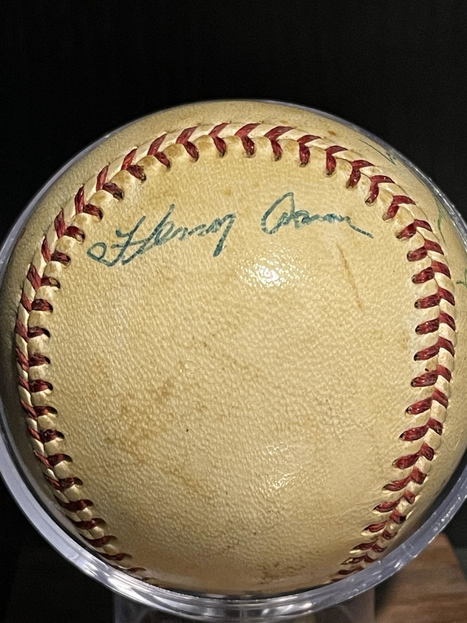 1953/54 Hank Aaaron Pre-Rookie Signed Team Baeball (1 of 5)