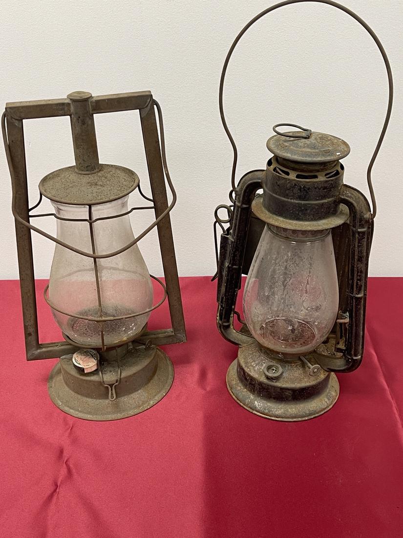 Pair of 19th century Lanterns - Wagon Lantern and "Barn" Lantern (1 of 1)