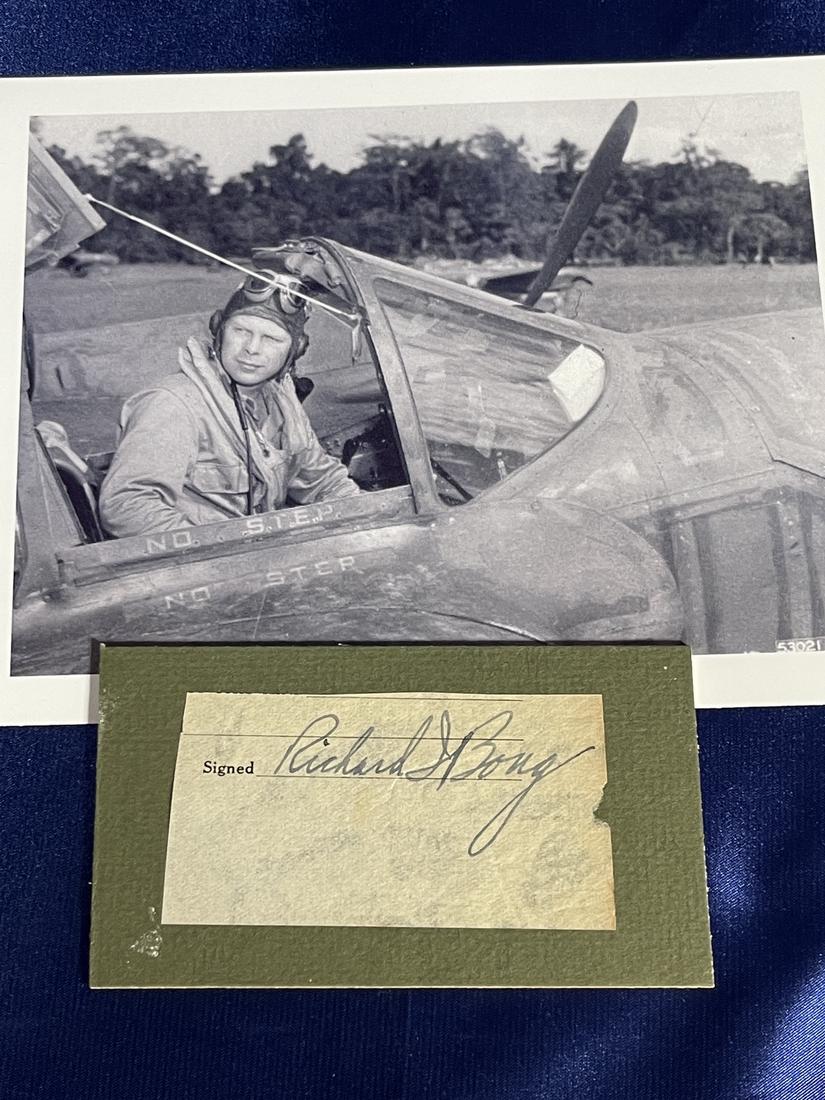 WWII Ace Maj. Richard "Dick" Bong Signed Cut (1 of 1)