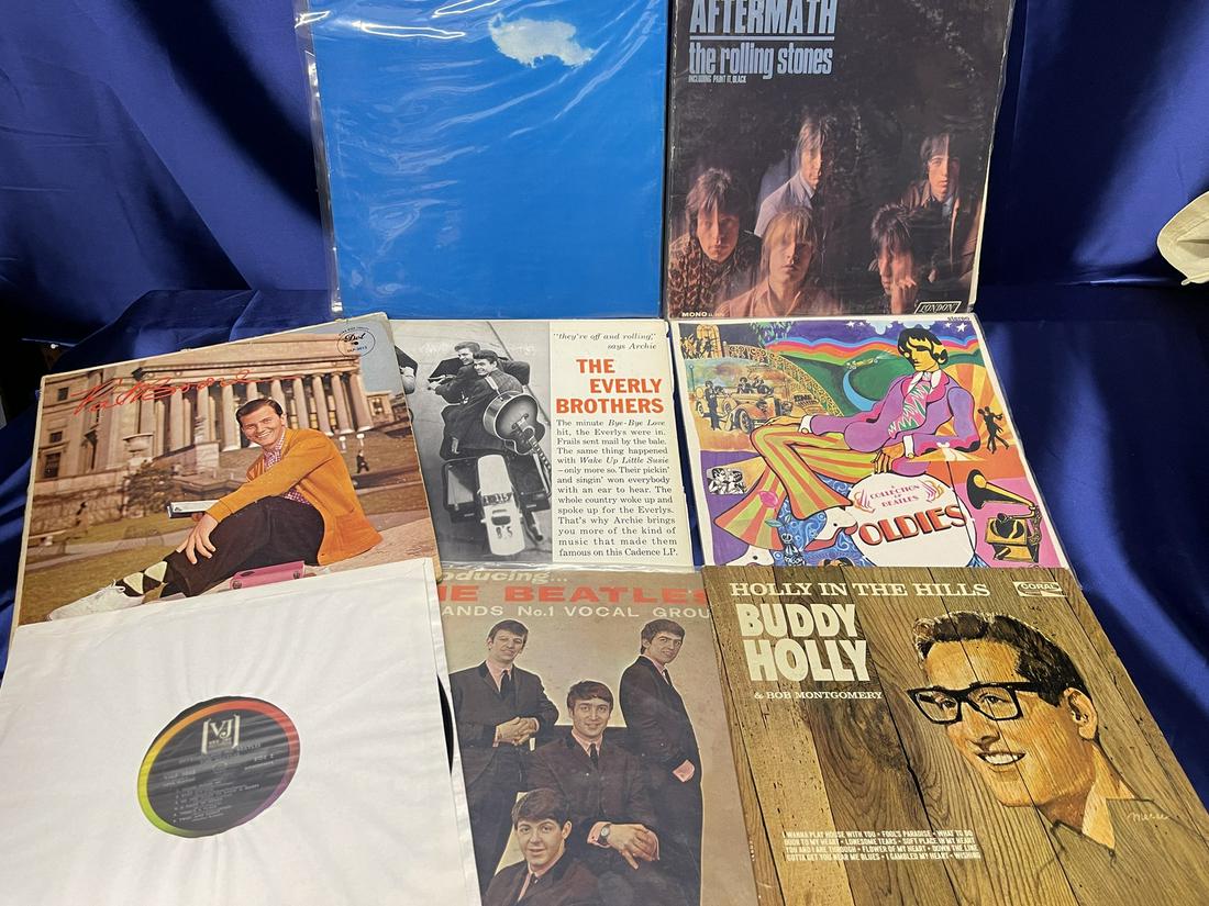 Mixed Rock LP Vinyl Lot. Buddy Holly, The Beatles, Rolling Stones (1 of 3)