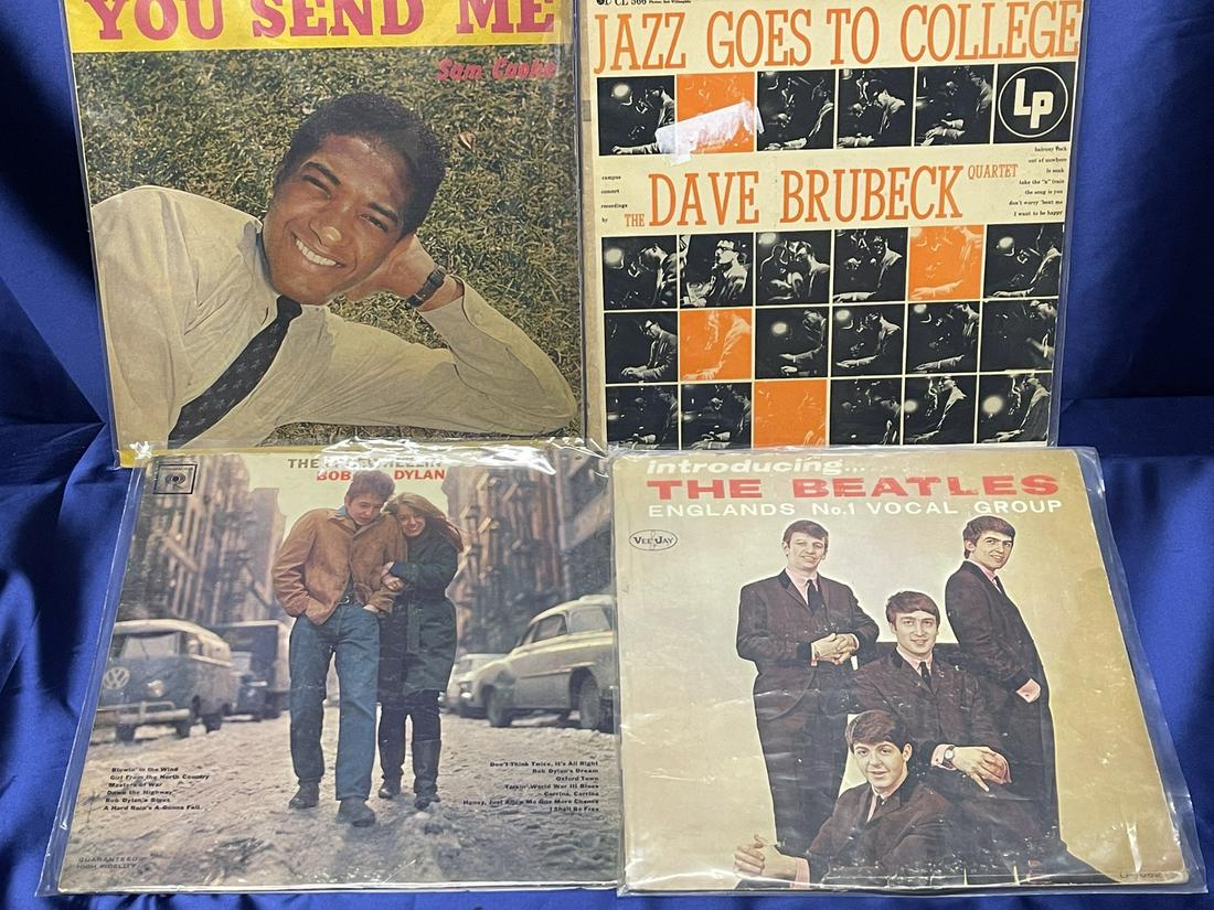Vintage LP Lot - Bob Dylan, Beatles, Brubeck, Same Cooke: Mixed lot as shown. Early pressings.