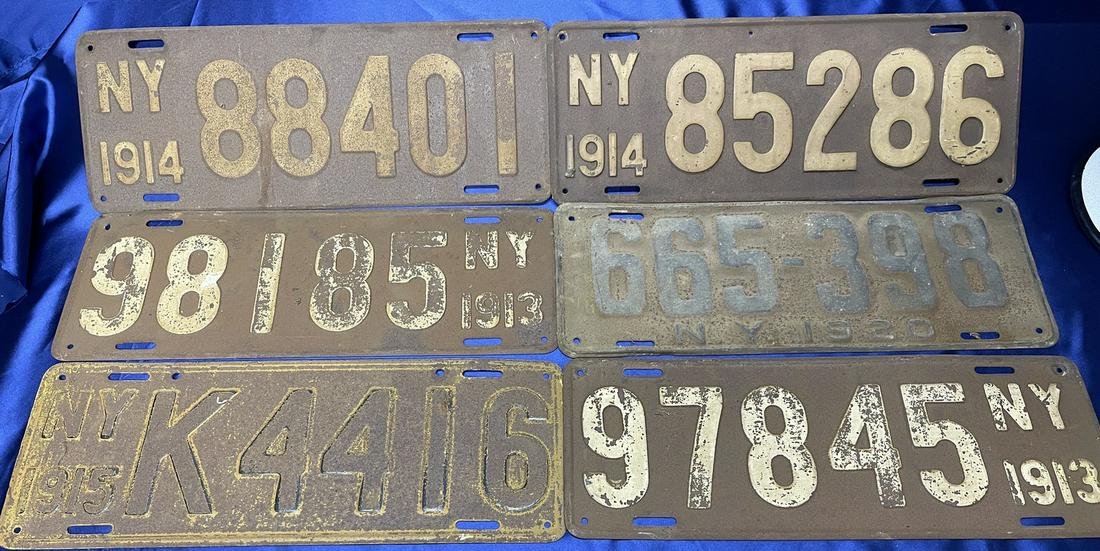 1913-1920 New York State License Plate Collection (1 of 1)