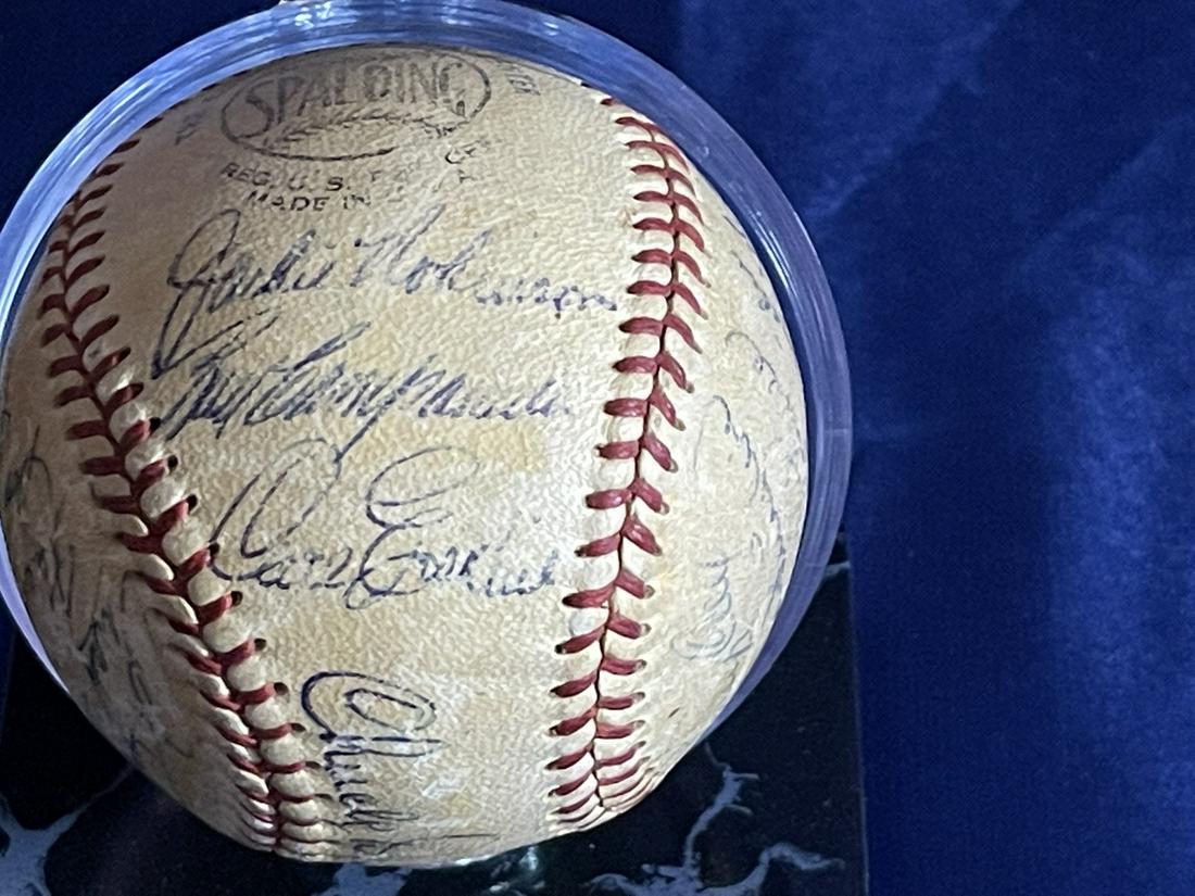 1955 Brooklyn Dodgers Team Signed Baseball - Jackie Robinson (1 of 7)