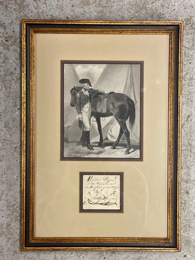 Gen. Anthony Wayne Engraving and Autograph - American Revolution (1 of 3)
