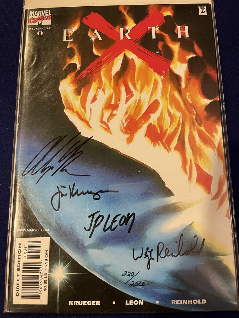 Earth X #0 Signed: Ross, Krueger, Leon, Reinhold 1 of 2500