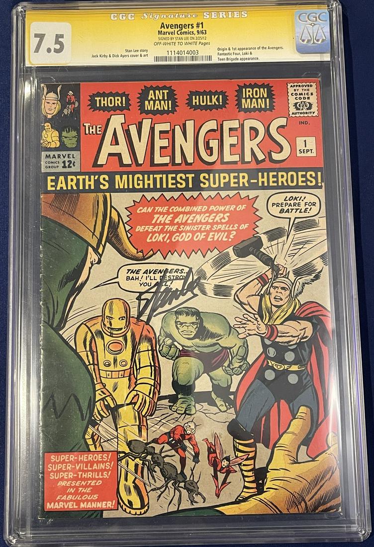 Avengers #1 1963 Stan Lee Signed CGC 7.5 (1 of 1)