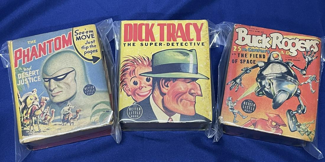 1930's-1940's Big Little Book Lot (3) - Buck Rogers - Dick Tracy - The Phantom (1 of 2)