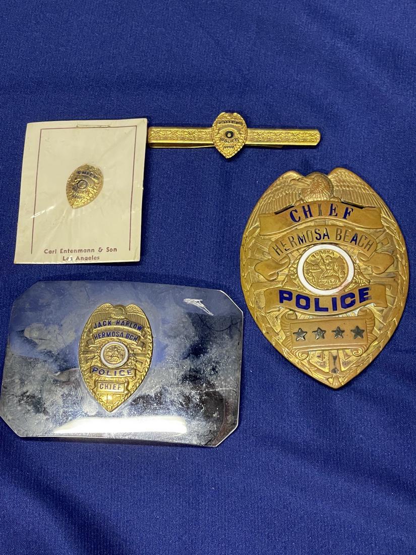 1940's Hermosa Beach Police Chief Badge Lot (1 of 4)