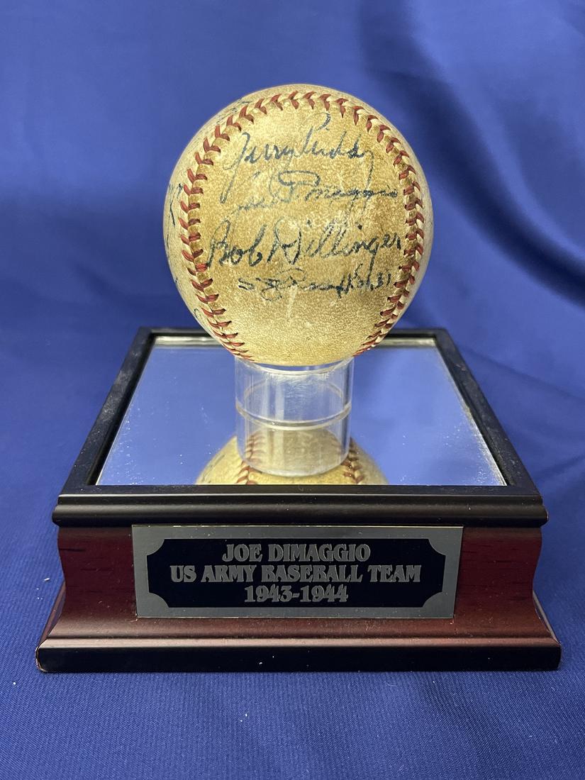 RARE WWII Joe DiMaggio's U.S. Army Baseball Team Signed Ball (1 of 6)