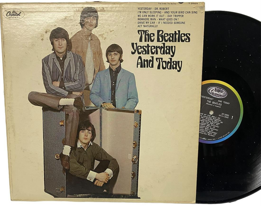 The Beatles - Yesterday and Today Butcher Cover - 2nd State Mono: Mono example. "6". Cover is VG-. LP is VG (white spots are photo only and do not appear on the actual LP).LP with original sleeve.PLEASE NOTE: The vinyl LP is stereo. The cover is for a Mono LP. Obvio