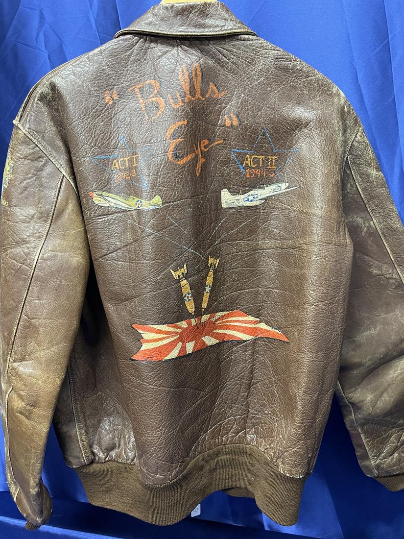 WWII 14th AAF Painted A-2 Jacket - Identified - Chinese-American Composite Wing. 17th Fighter (1 of 11)