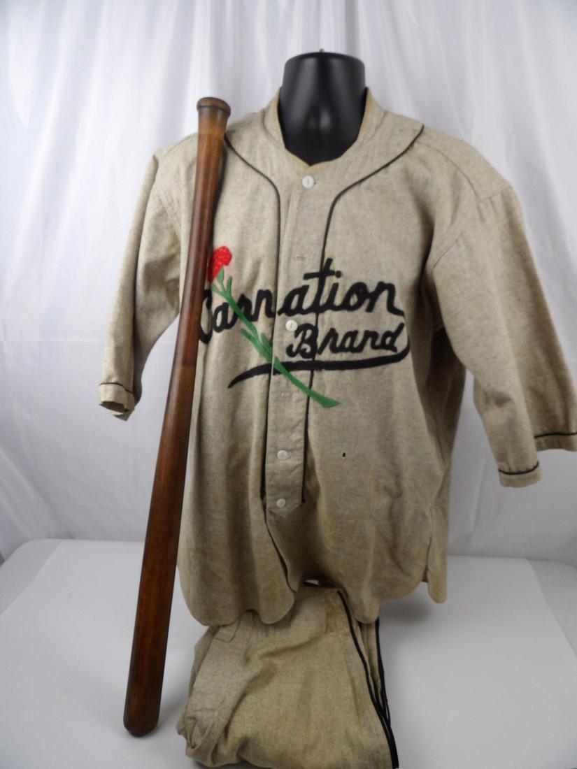 1920's Lowe and Campbell Baseball Jersey/Pants and Bat Lot (1 of 9)