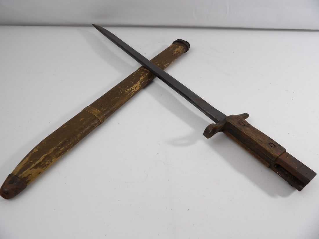 WW2 WWII Japanese Type 30 Last Ditch Bayonet: Bamboo Scabbard