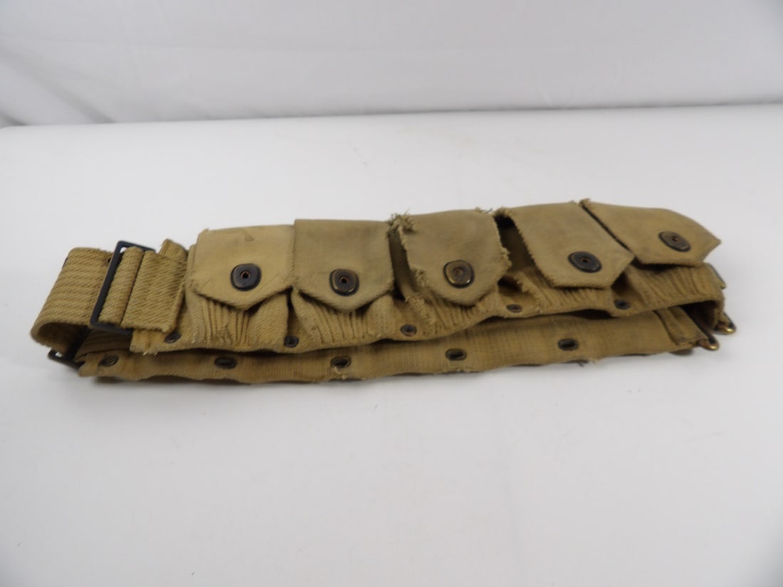 WW1 WWI M1907 Mills Rifle Cartridge Belt: Infantry Marked but not readable