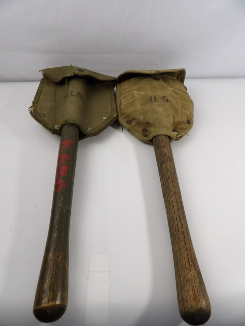 Lot of WW2 WWII Trench Shovels. Named and Laundry Numbered (1 of 11)