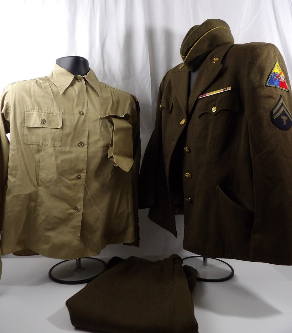 Extremely Rare Named WW2 WWII WAC 13th Armored Medical Uniform (1 of 20)
