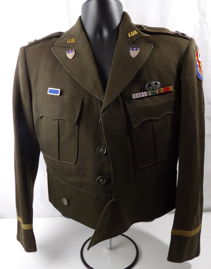 Named 101st Airborne 517th Postal Unit Cut Down Ike Jacket Uniform (1 of 17)