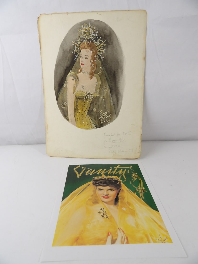 Rare Rita hayworth original Costume Design Sketch (1 of 11)