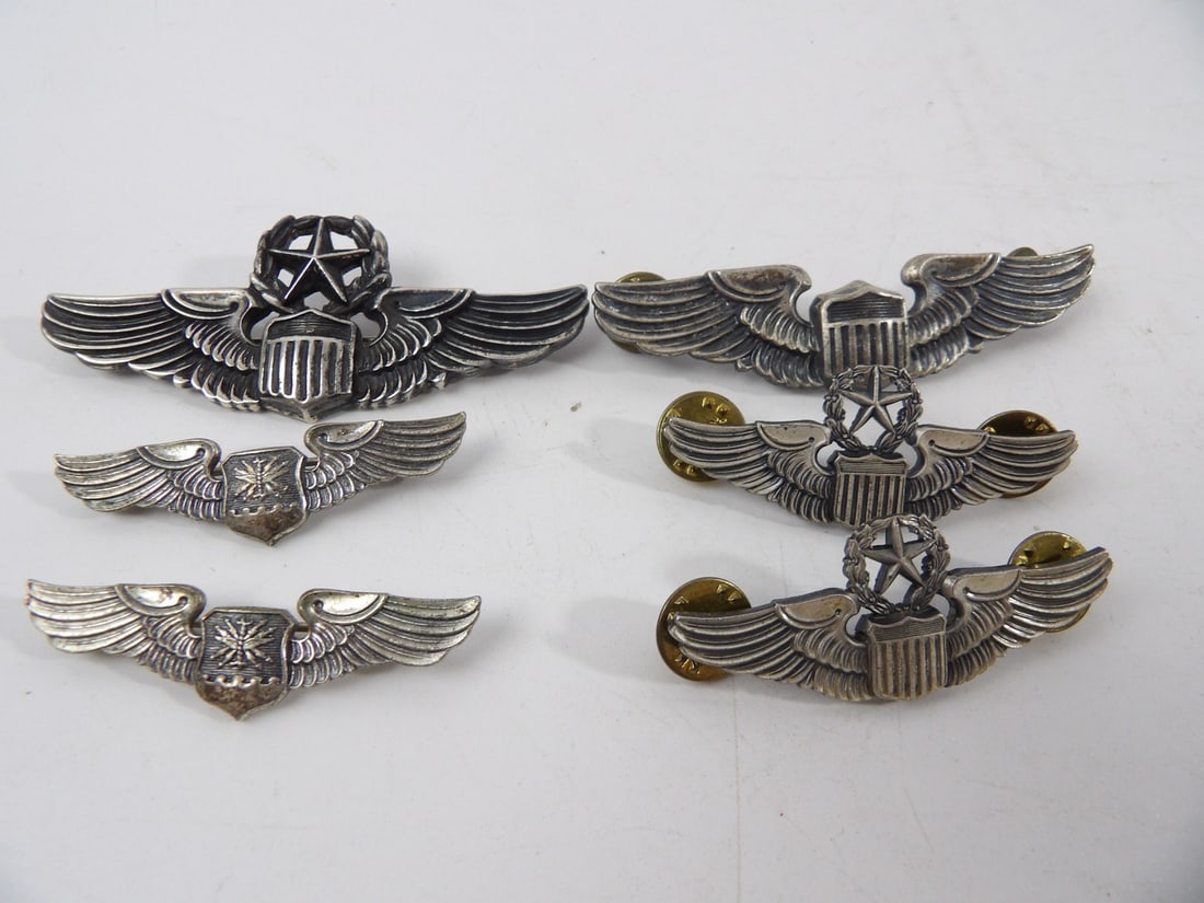 Mixed Lot of Post WW2 USAF Pilot Wings (1 of 7)