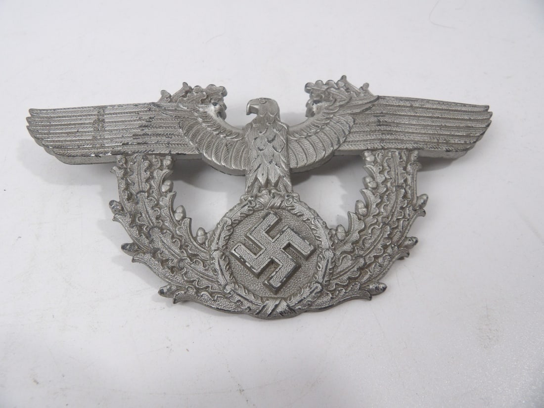 WW2 WWII German Police Shako Helmet Badge (1 of 10)