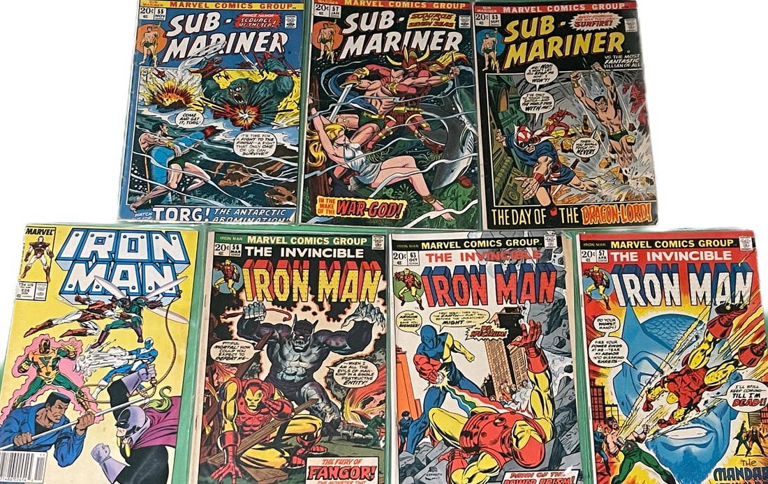 Silver And Bronze Age Marvel Comic Lot Iron Man, Submariner, More