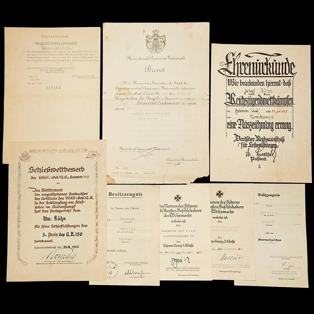 WWII Iron Cross 1st Class Document Group - Kuban Bridgehead (1 of 7)