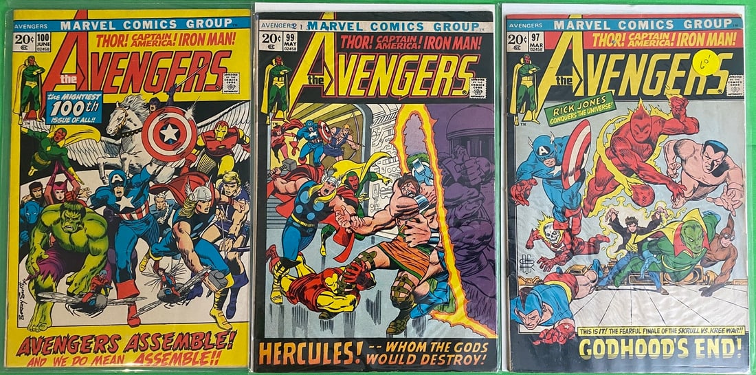 The Avengers Marvel Comic Book Lot 97, 99, 100 (1 of 1)