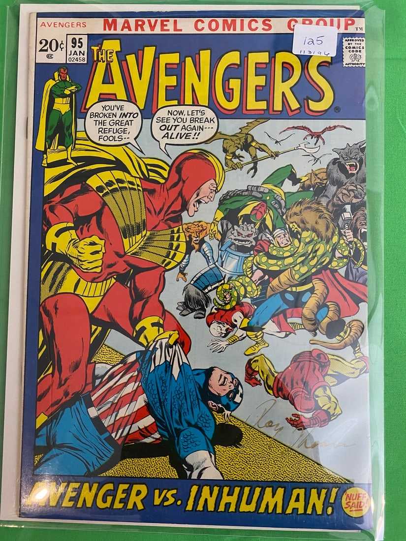 The Avengers Issue 95 Signed by Roy Thomas (1 of 1)