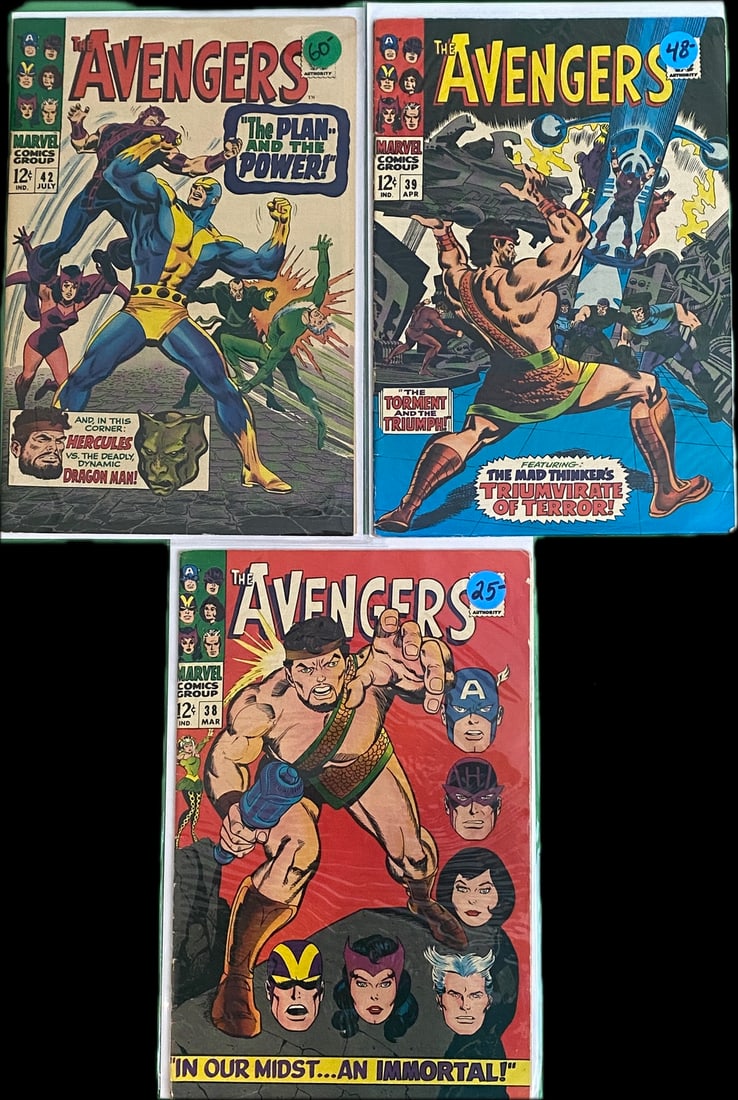 The Avengers Marvel Comic Book Lot Issues 38, 39 and 42 (1 of 1)