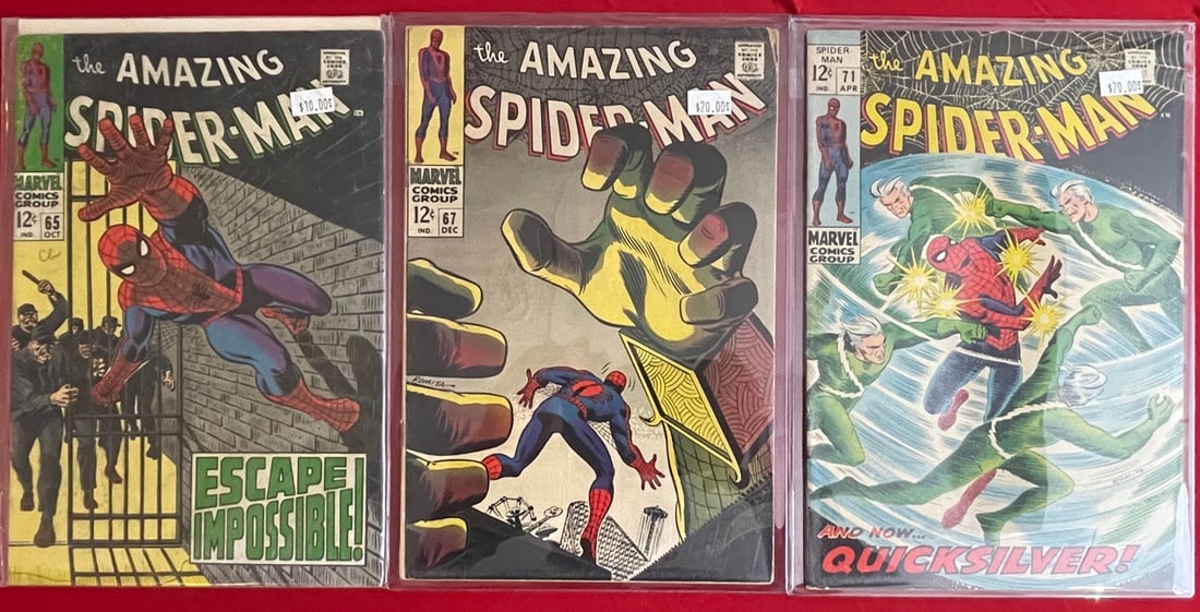 The Amazing Spider-Man Marvel Comic Book Lot Silver Age Issues 65, 67, 71 (1 of 1)