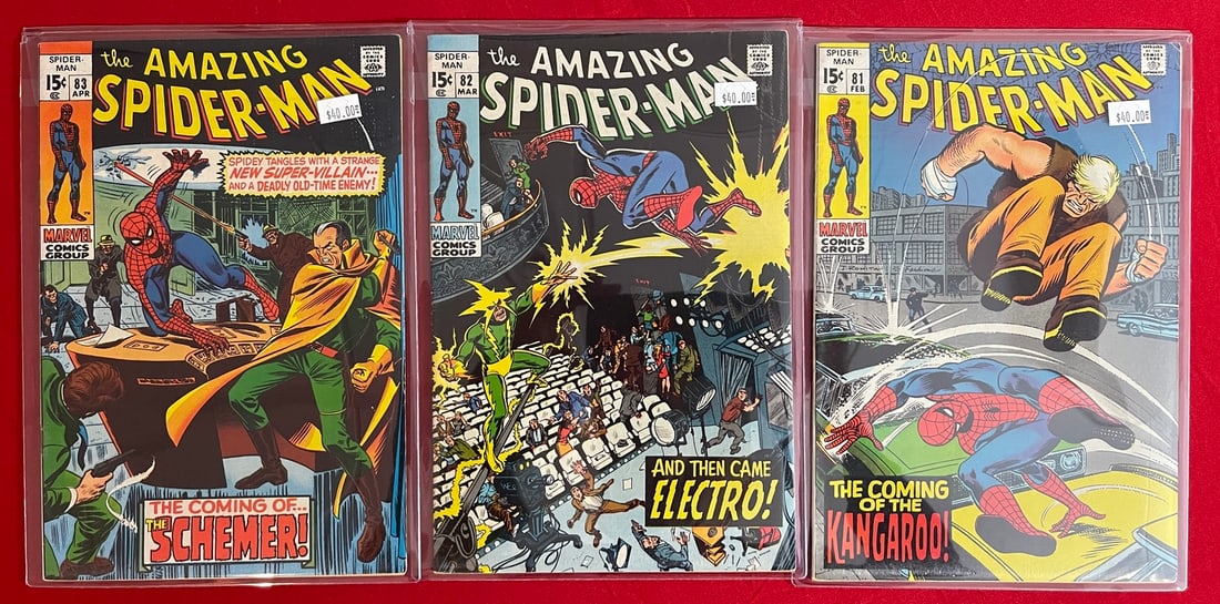 The Amazing Spider-Man Marvel Comic Book Lot - Silver Age Issues 81, 82, 83 (1 of 1)