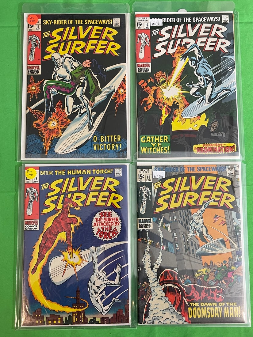 Marvel Silver Surfer Comic Book Lot Issues 11, 12, 13, 15 (1 of 1)