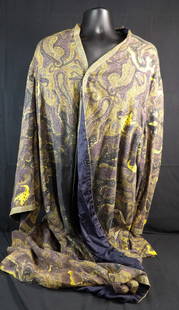 Original Charlton Heston named Costume Robe: Possibly designed and used in the 1956 The Ten Commandments Movie. Light stains, holes and a little bit of fabric separation