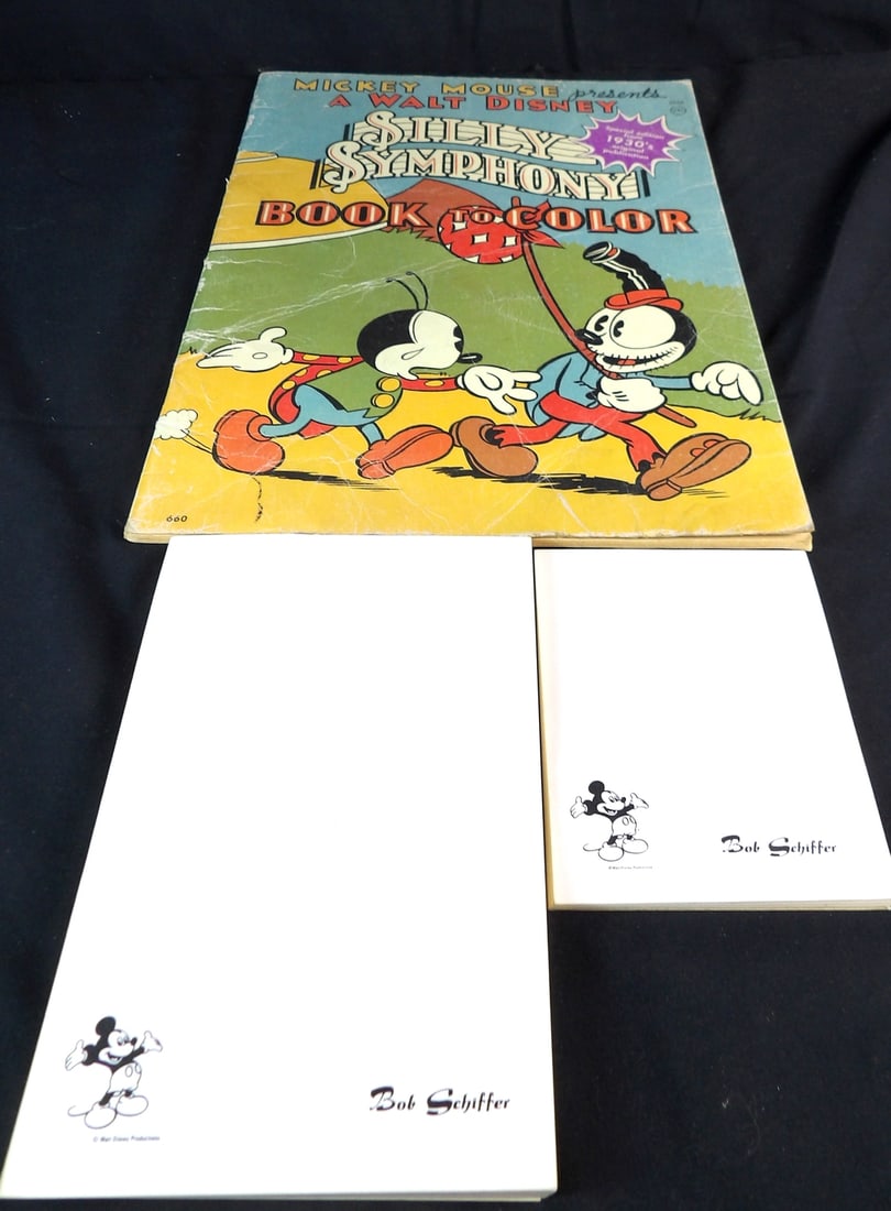 Vintage lot of Walt Disney Productions Coloring Book and Rare Bob Schiffer stationary (1 of 9)