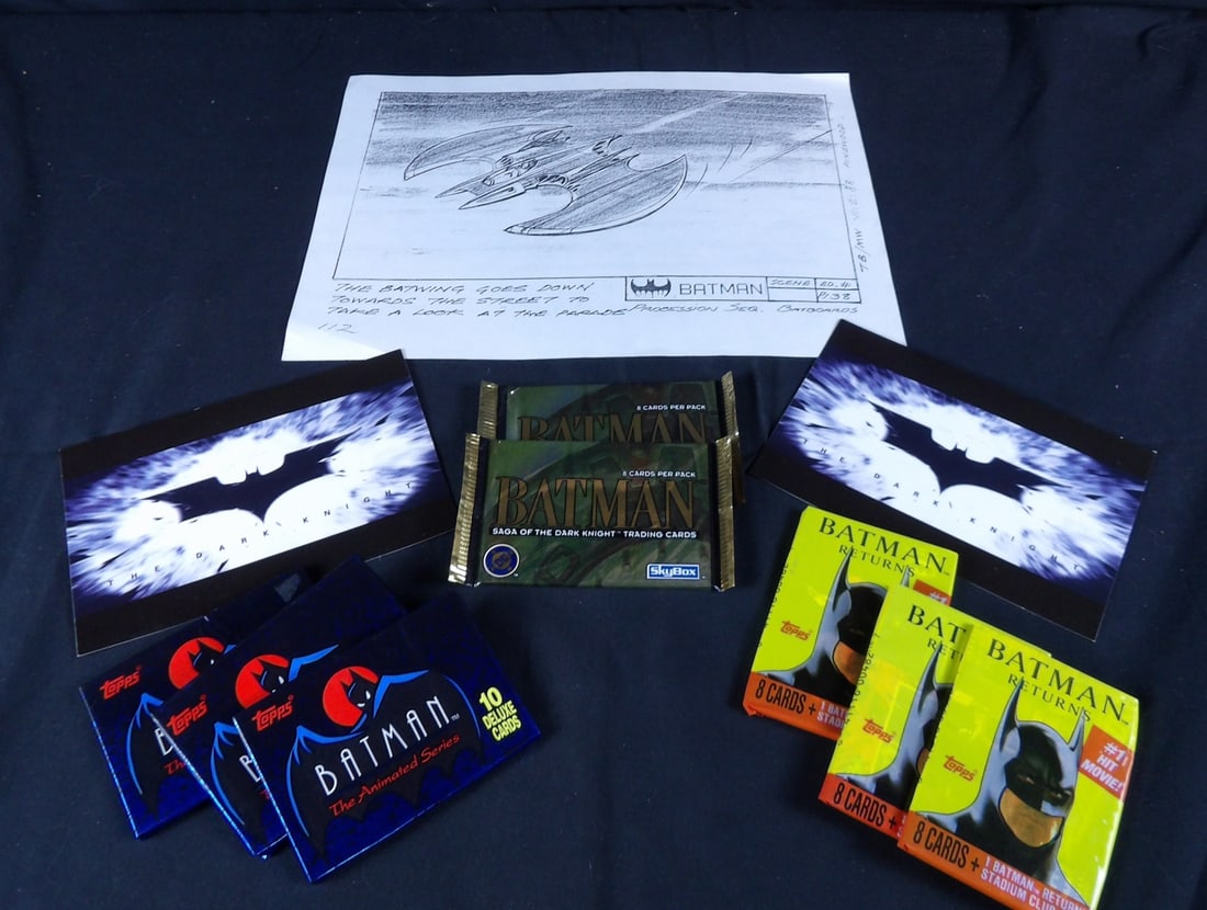 1989 Batman storyboard production xerox and sealed trading card lot - Production Used (1 of 12)