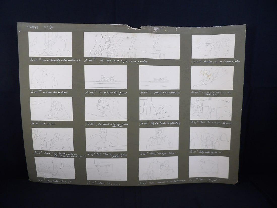 Animator Ray Harryhausen 1957 British film "Abandon Ship" Large Storyboard Collage (1 of 9)