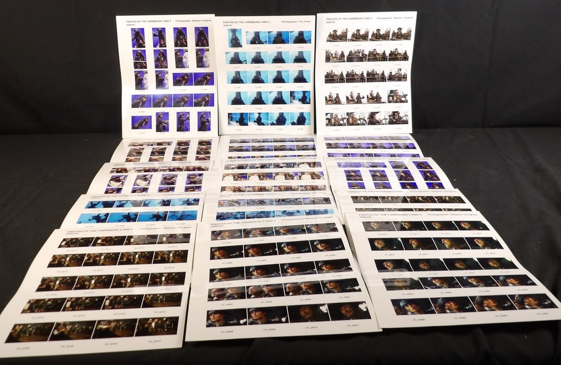 Original Walt Disney Pirates of the Caribbean photograph contact/proof sheets lot (1 of 8)