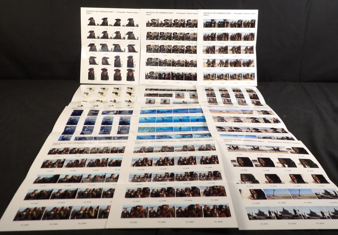 Original Walt Disney Pirates of the Caribbean photograph contact/proof sheets lot (1 of 10)