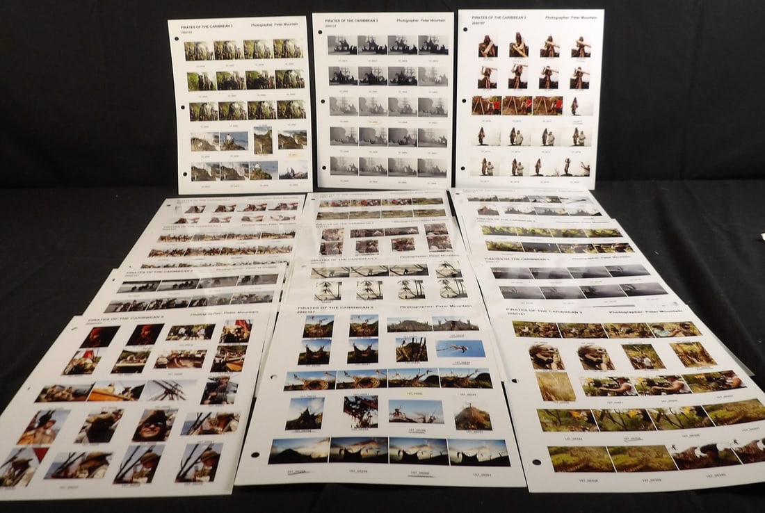 Original Walt Disney Pirates of the Carribean photograph contact/proof sheets lot (1 of 10)