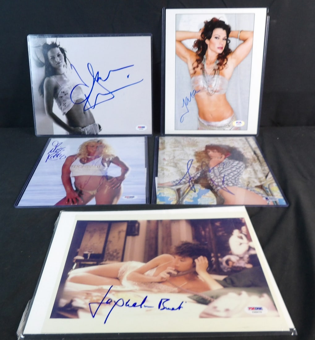 Lot of Model/Actress/Athlete Autographed Photographs: Beckett and PSA Certified. Miss Kitty, Lola Kirke, Jenna Morrison, Tara, Jacqueline Bisset. 8x10
