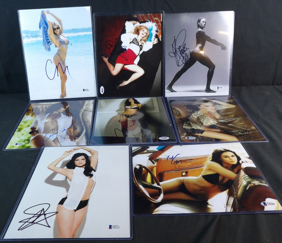 Large Lot of Model/Actress/Athlete Autographed Photographs: Beckett and PSA Certified. Charolette Mckinney, Juno Temple, Emmanuelle Chriqui, Ana de la reguera, Madalina diana ghenea, Rosa Blasis, Kim Glass and Caitlain Mchugh. 8x10